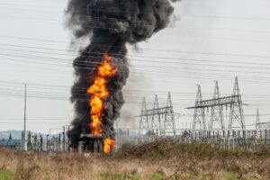 Substation Transformer Fire
